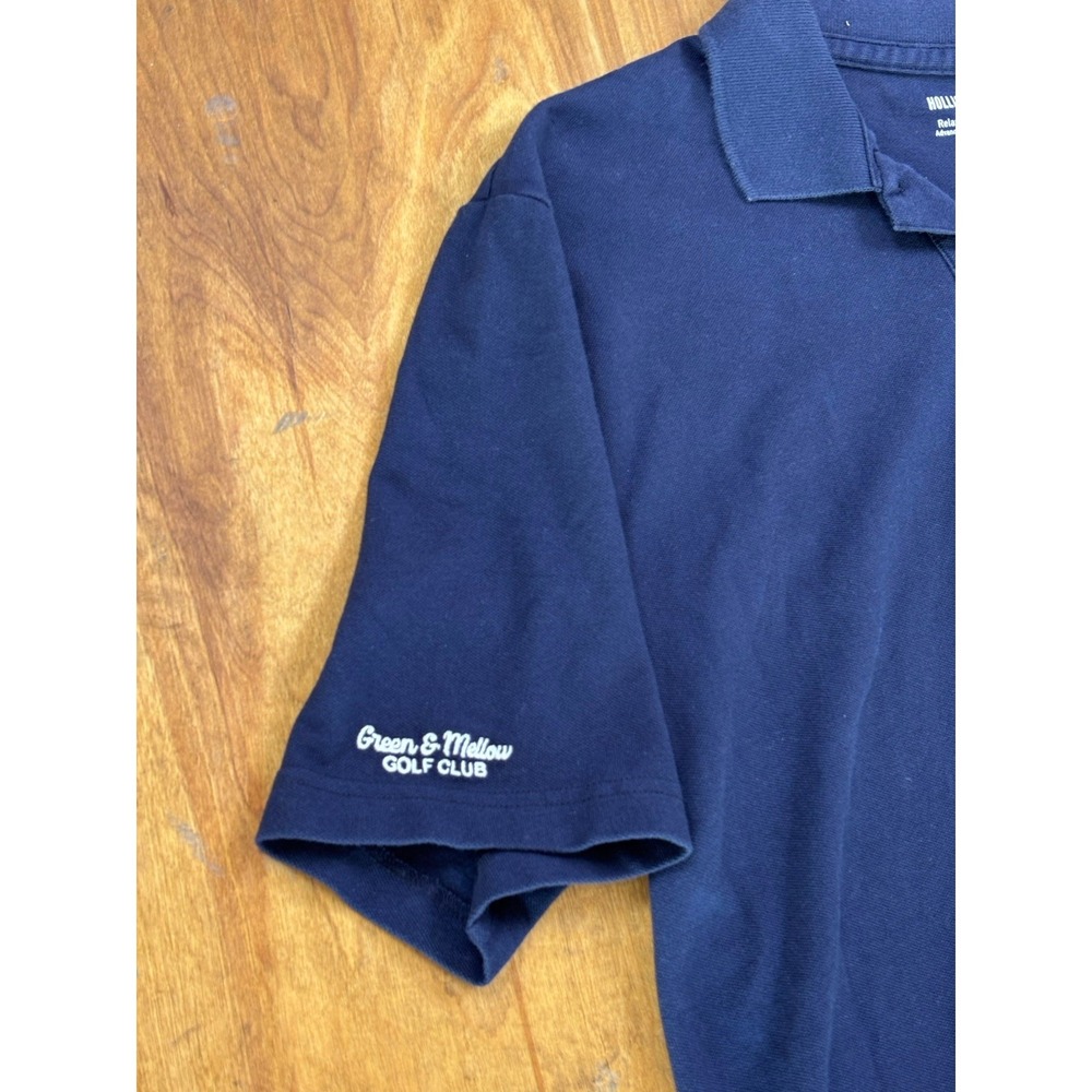 Hollister Funny Golf Polo Shirt Men's M Navy Embroidered Meme Preppy Golfcore - Picture 3 of 7
